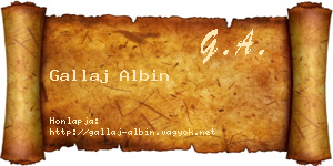 Gallaj Albin névjegykártya